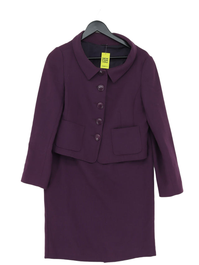 Hobbs Women's Two Piece Suit UK 12 Purple Wool with Other, Viscose