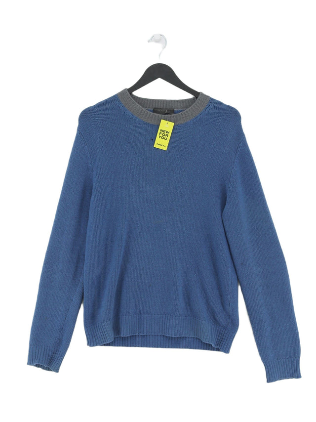 Prada Men's Jumper Chest: 48 in Blue Wool with Cashmere, Other