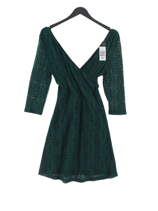 New Look Women's Midi Dress UK 10 Green Nylon with Elastane