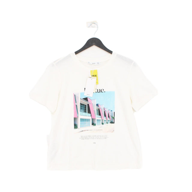 MNG Women's T-Shirt M White 100% Cotton