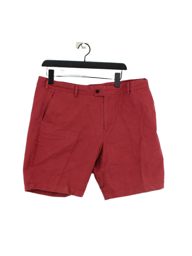 Charles Tyrwhitt Men's Shorts W 38 in Red Cotton with Linen