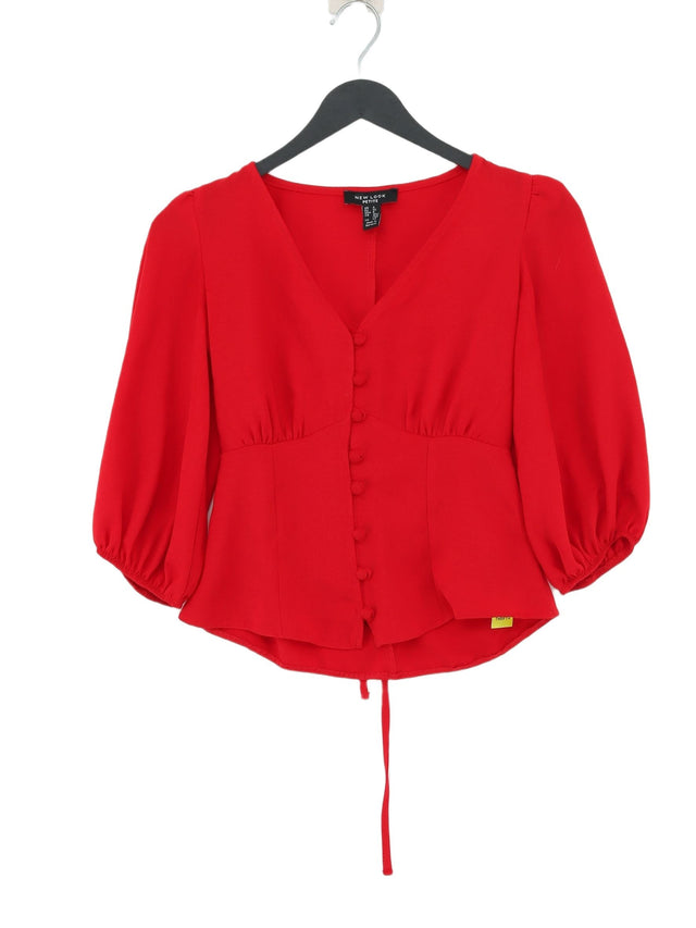 New Look Women's Top UK 4 Red 100% Polyester