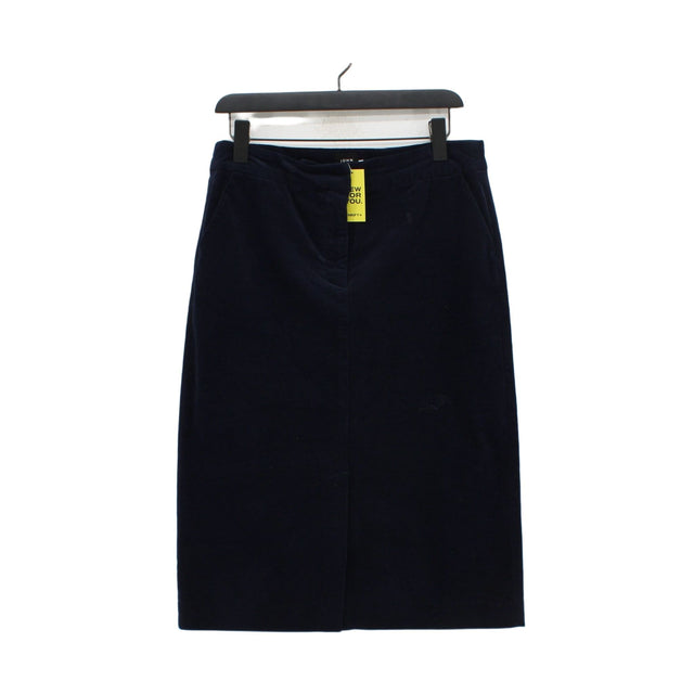 John Lewis Women's Midi Skirt UK 14 Blue Cotton with Elastane
