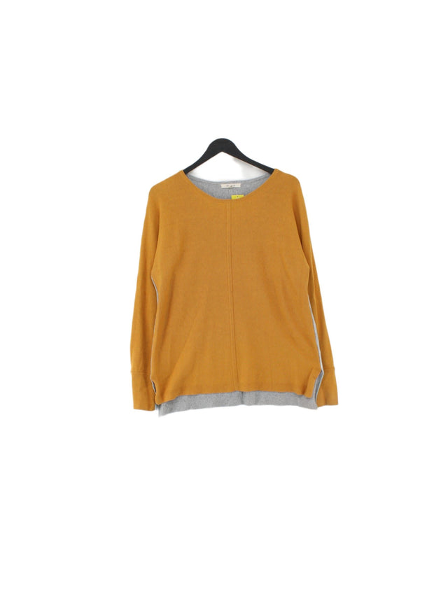 White Stuff Women's Top UK 14 Orange Cotton with Lyocell Modal, Polyester