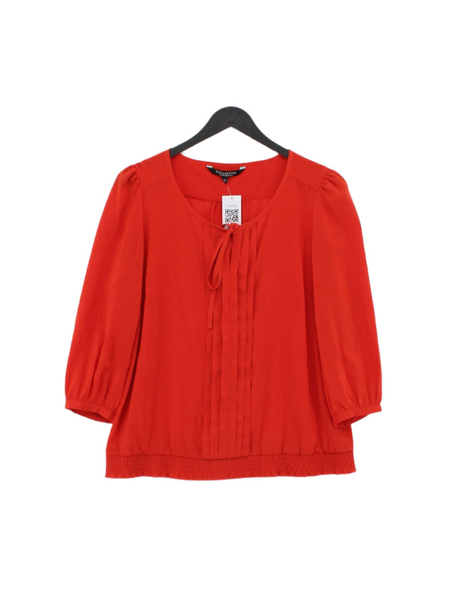 Debenhams Women's Blouse UK 10 Red Polyester with Elastane