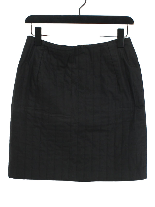 Pied A Terre Women's Midi Skirt UK 12 Black Cotton with Polyester