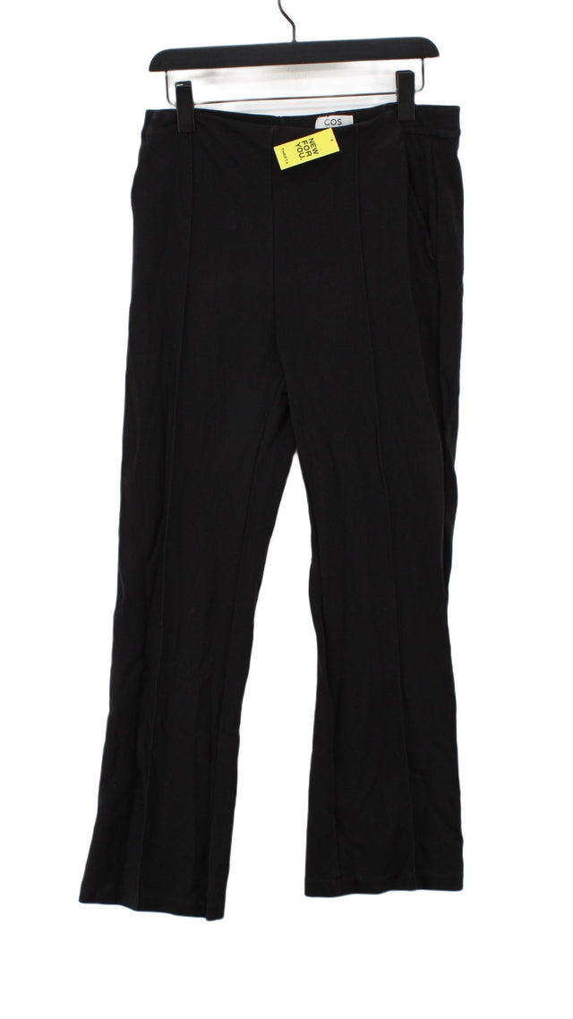 COS Women's Leggings L Black Cotton with Elastane