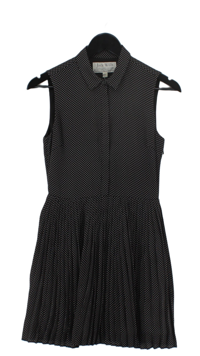 Jack Wills Women's Midi Dress UK 6 Black 100% Polyester