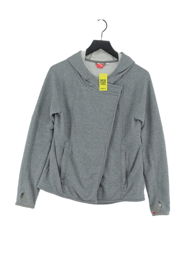 Puma Women's Hoodie UK 10 Grey Cotton with Polyester