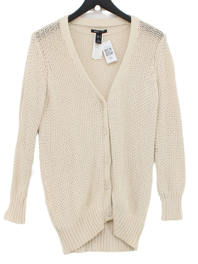 MNG Women's Cardigan M Cream 100% Cotton