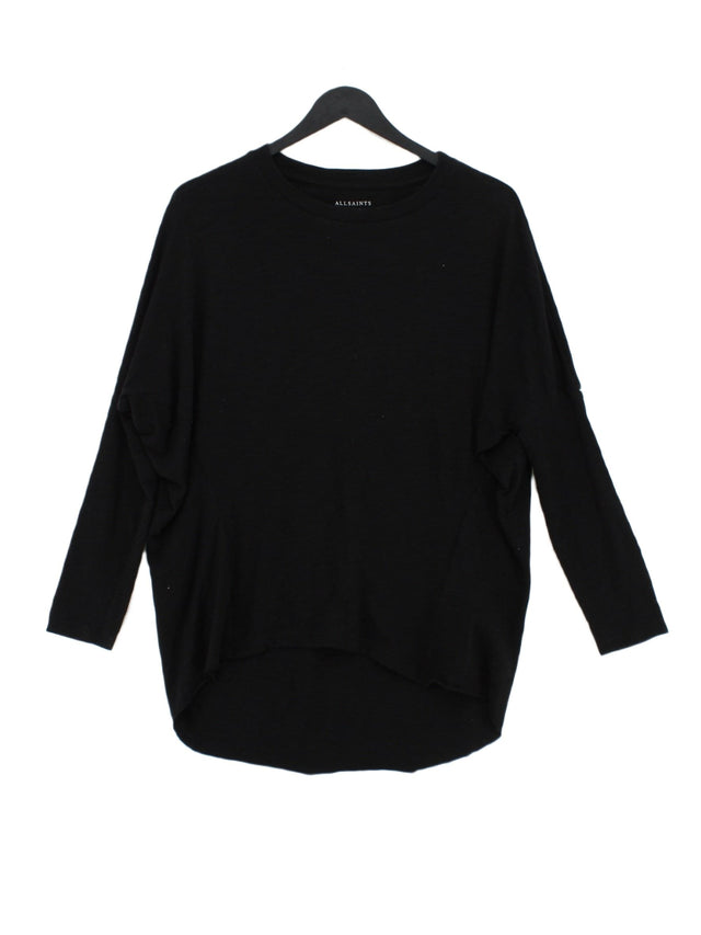 AllSaints Women's Top XS Black Cotton with Polyester