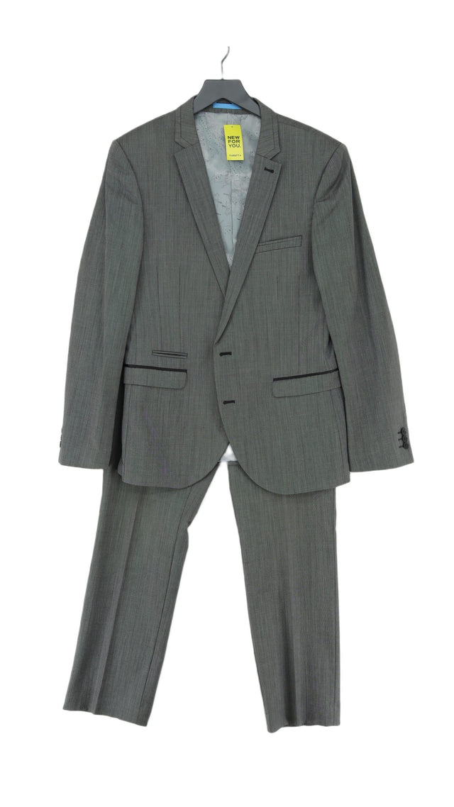 Next Men's Two Piece Suit Chest: 42 in Grey 100% Wool
