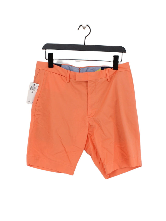 Ralph Lauren Men's Shorts W 33 in Orange Cotton with Elastane
