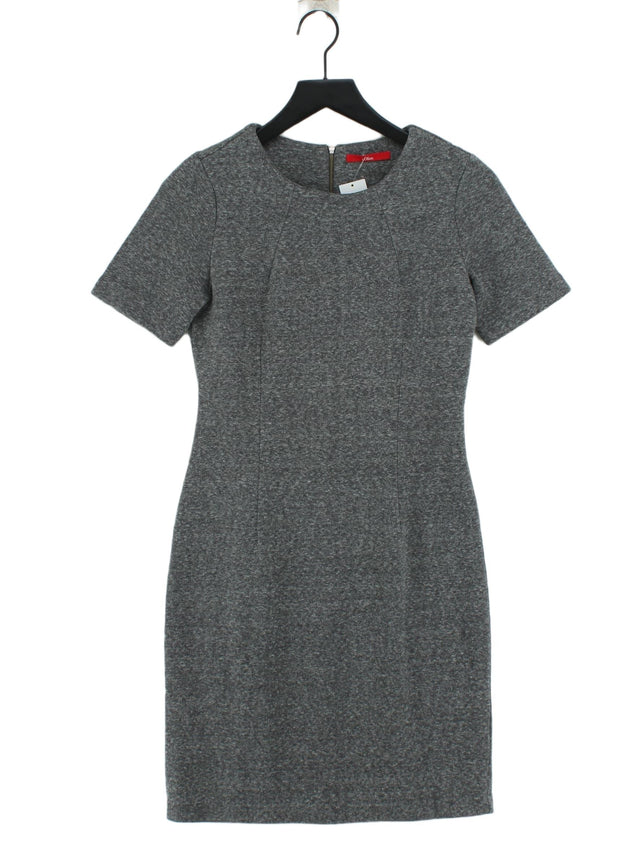 S.Oliver Women's Midi Dress S Grey Polyester with Cotton, Viscose
