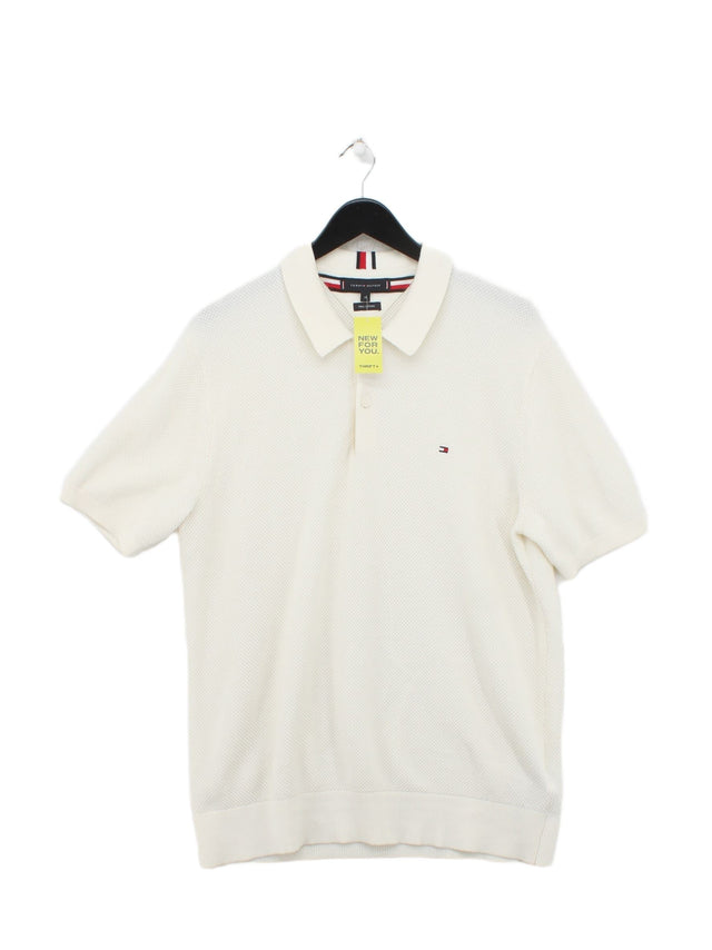 Tommy Hilfiger Men's Polo XL Cream 100% Cotton