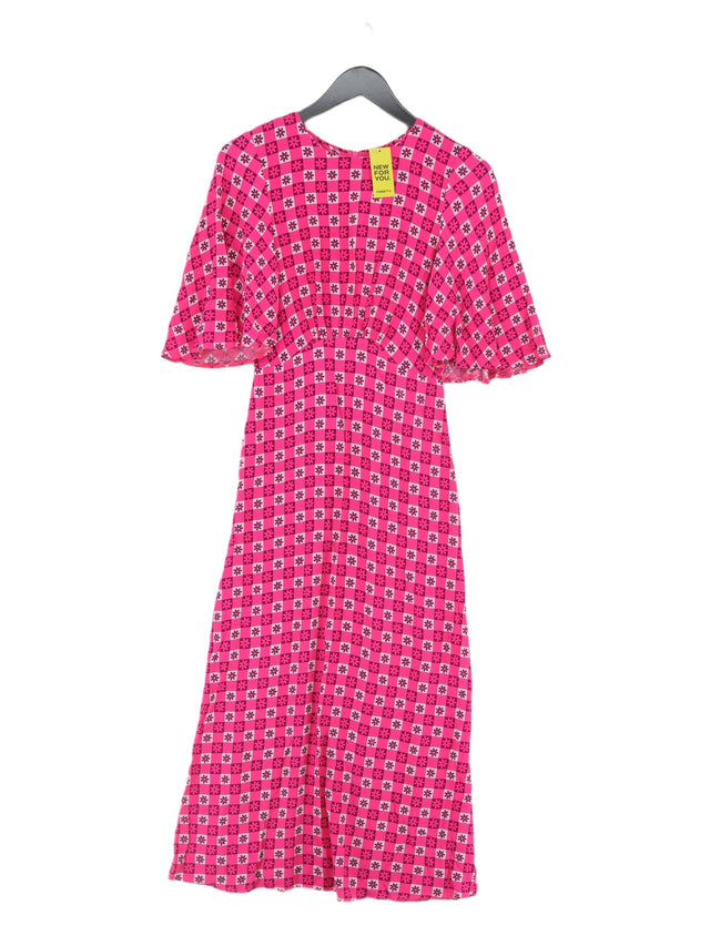 Nobody's Child Women's Midi Dress UK 6 Pink 100% Viscose