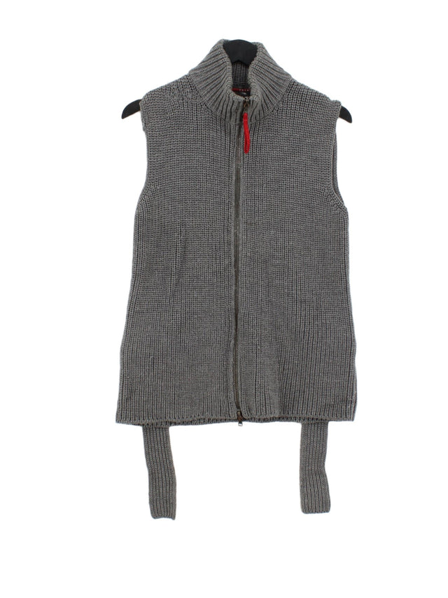Prada Women's Coat S Grey Wool with Nylon
