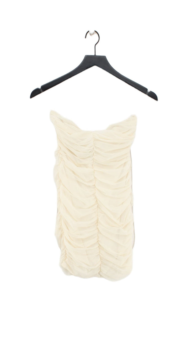 Oh Polly Women's Mini Dress UK 10 Cream Polyester with Elastane