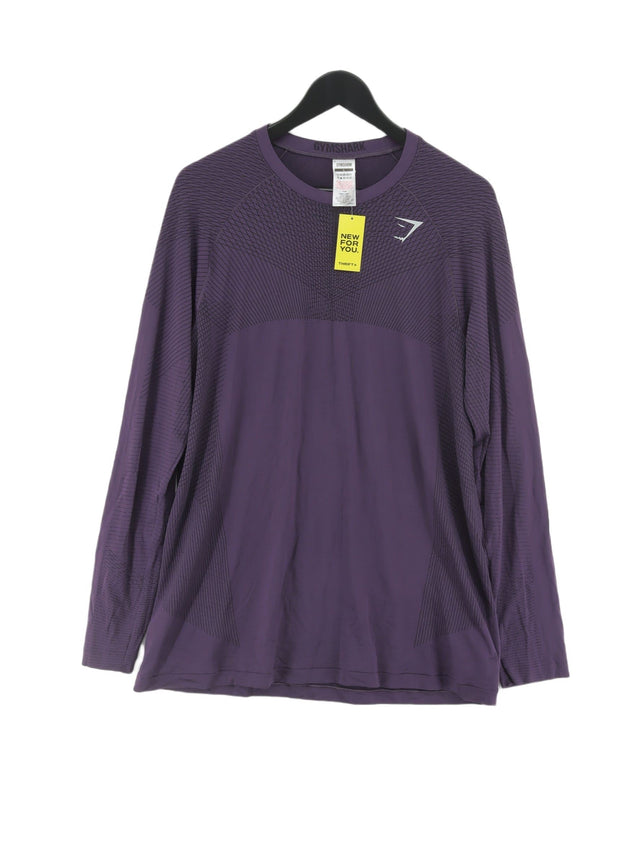 Gymshark Men's T-Shirt L Purple Nylon with Polyester