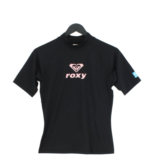 Roxy Women's T-Shirt UK 10 Black Nylon with Spandex