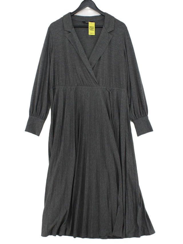 Next Women's Maxi Dress UK 18 Grey Polyester with Viscose