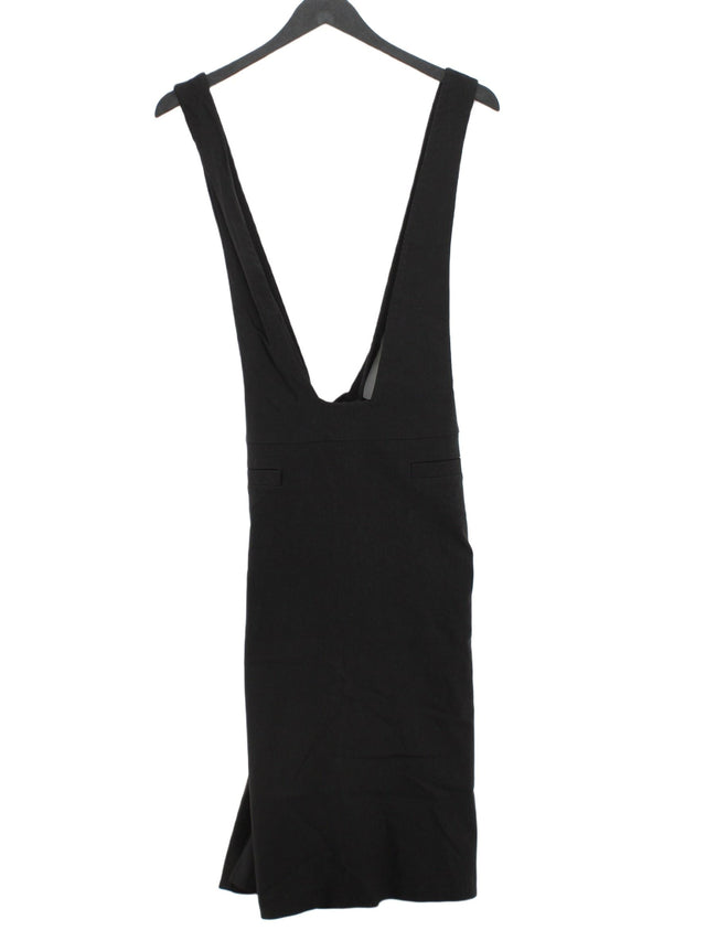 Cue Women's Midi Dress UK 10 Black Viscose with Cotton, Elastane, Nylon