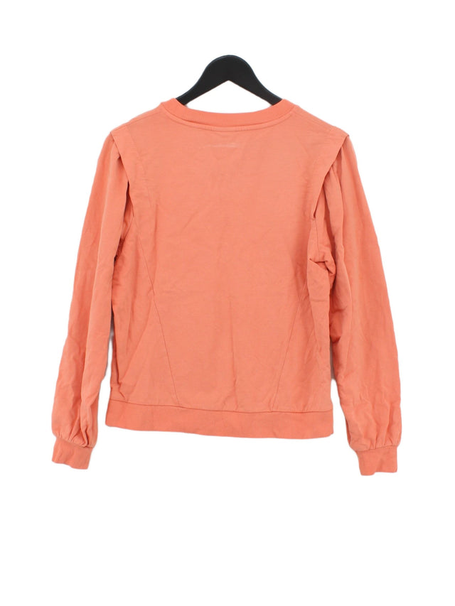 Oliver Bonas Women's Top UK 10 Orange Cotton with Elastane