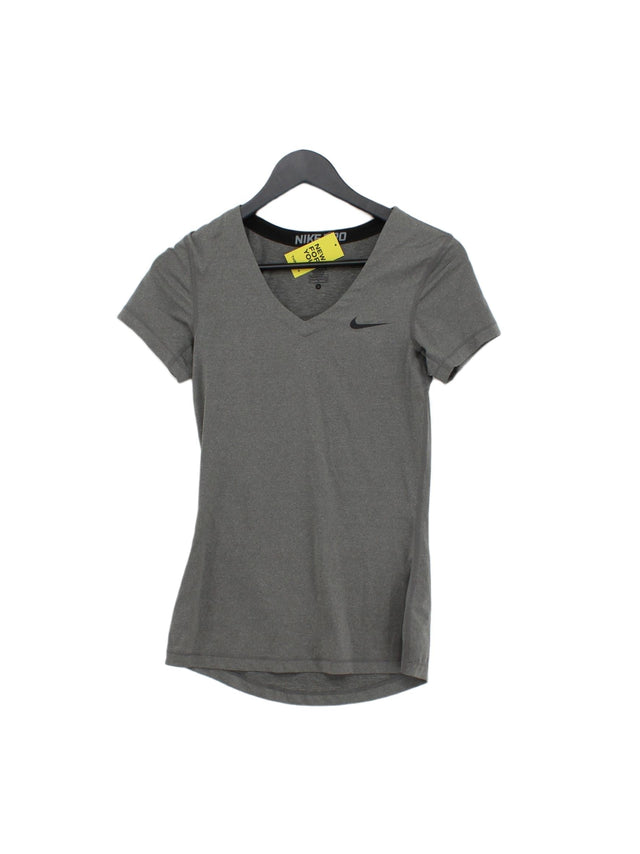 Nike Women's T-Shirt S Grey Polyester with Elastane