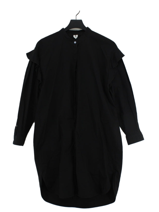 Arket Women's Midi Dress UK 12 Black 100% Cotton