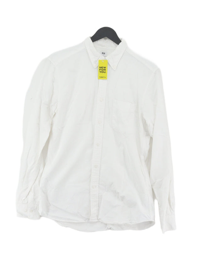 Uniqlo Men's Shirt M White 100% Cotton