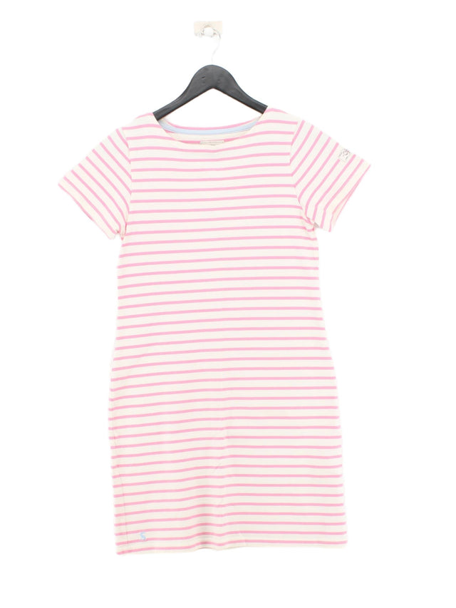 Joules Women's Midi Dress UK 8 Pink 100% Cotton