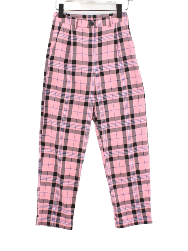 Collusion Women's Suit Trousers UK 6 Pink Polyester with Elastane