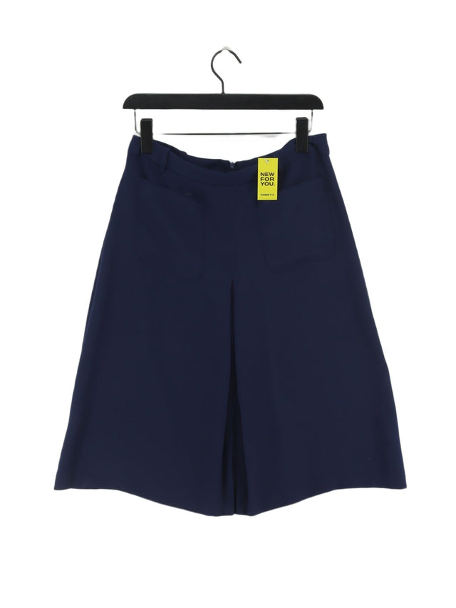 Zara Women's Midi Skirt L Blue 100% Polyester