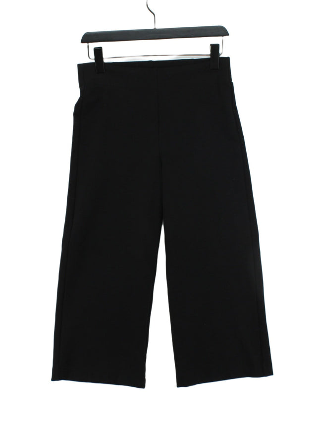 Next Women's Trousers UK 12 Black Viscose with Elastane, Nylon