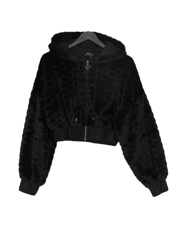 Bershka Women's Jacket M Black 100% Cotton