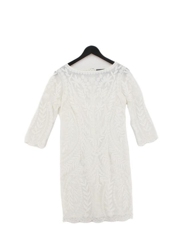 Mint Velvet Women's Midi Dress UK 8 White Polyester with Elastane