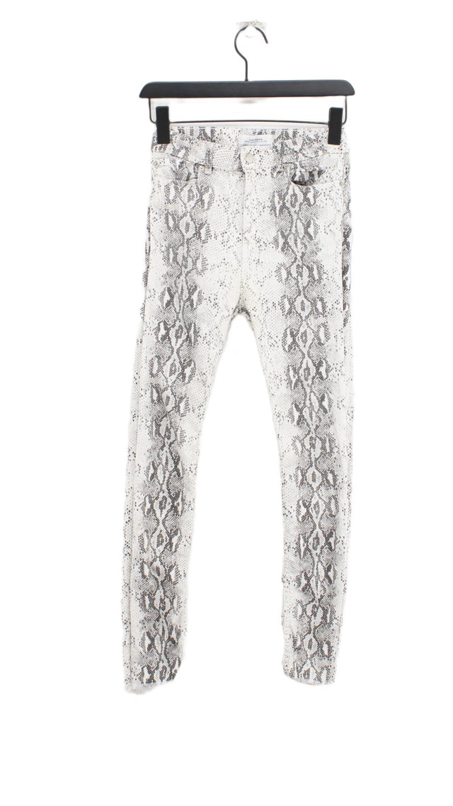 Zara Women's Jeans UK 8 White Cotton with Elastane, Lyocell Modal, Polyester