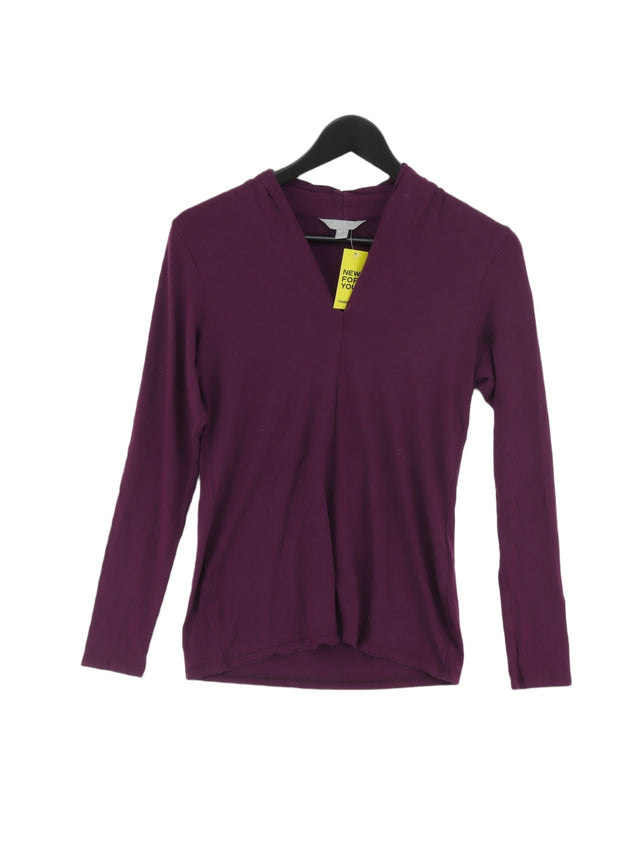 Pure Women's T-Shirt UK 12 Purple Lyocell Modal with Elastane