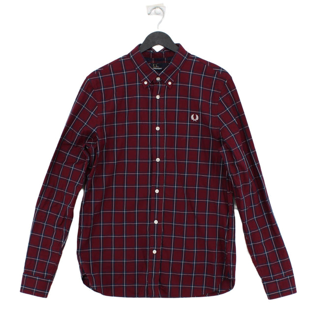 Fred Perry Men's Shirt M Red 100% Cotton