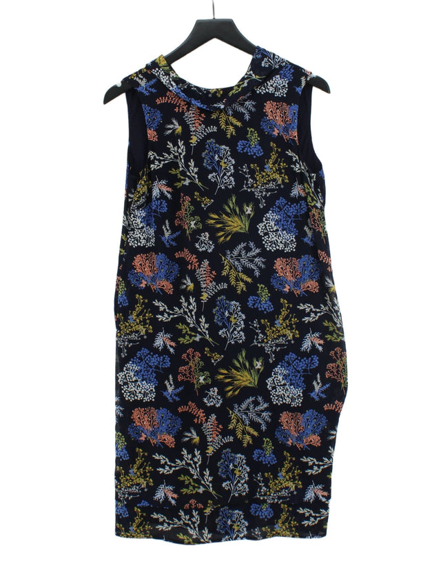 Comma Women's Midi Dress UK 8 Blue 100% Polyester