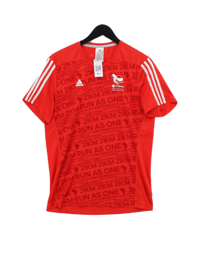 Adidas Men's T-Shirt M Red 100% Polyester