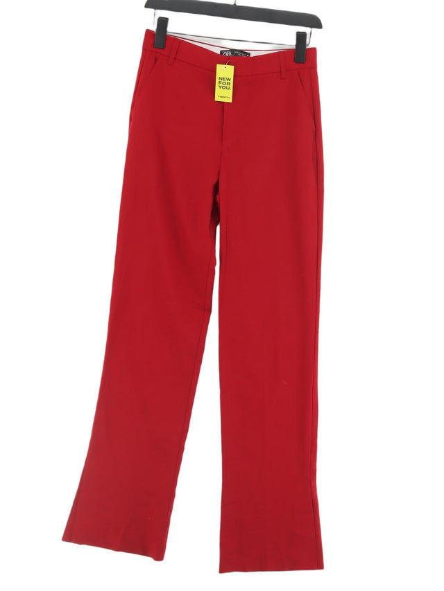 Zara Women's Suit Trousers XS Red Polyester with Elastane, Viscose