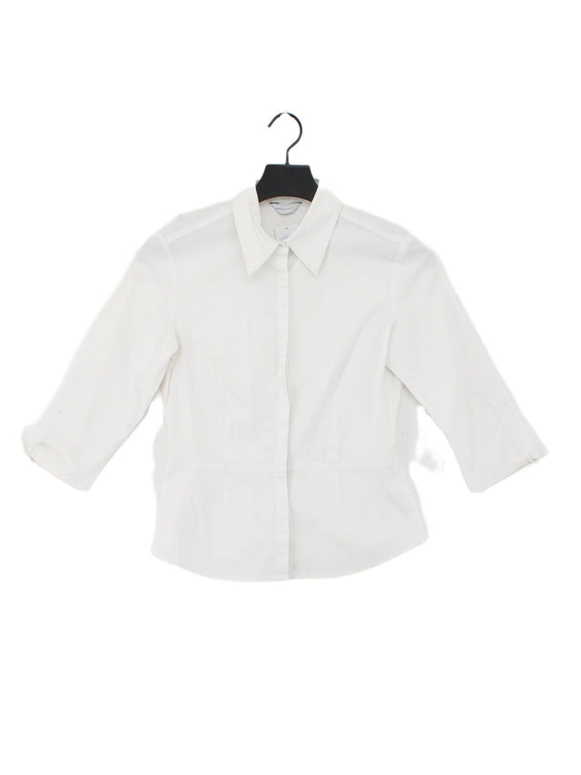 Rocha.John Rocha Women's Shirt UK 8 White Cotton with Elastane