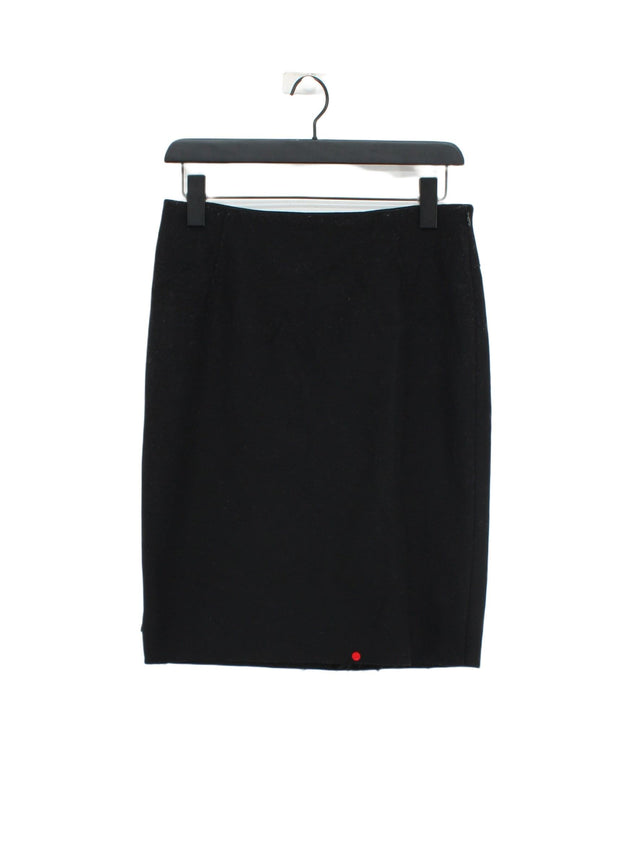 Acne Women's Midi Skirt W 23 in Black Wool with Nylon