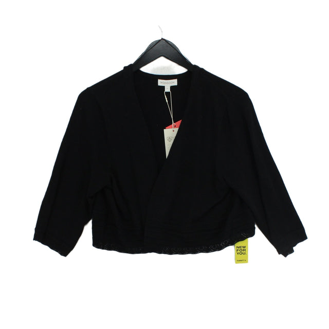 Monsoon Women's Cardigan XL Black Cotton with Viscose