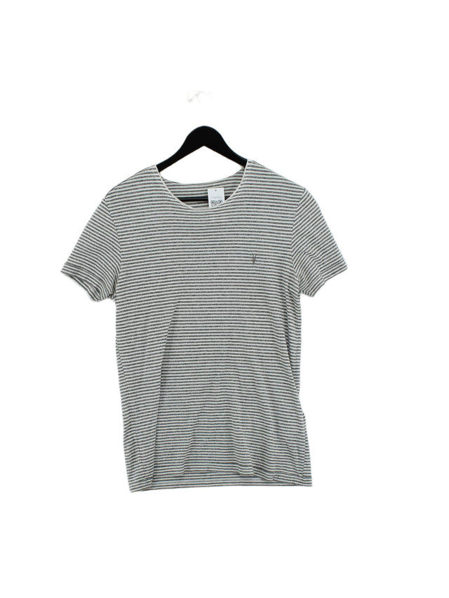 AllSaints Men's T-Shirt XS Grey Cotton with Polyester
