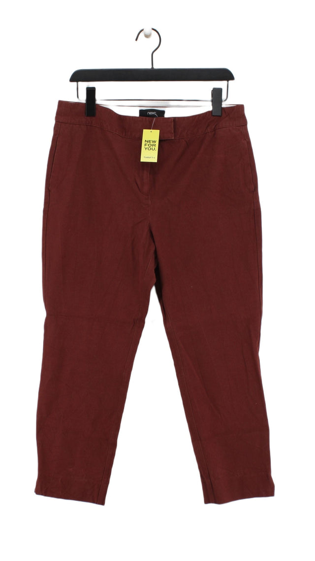 Next Women's Trousers UK 14 Brown Viscose with Cotton, Elastane