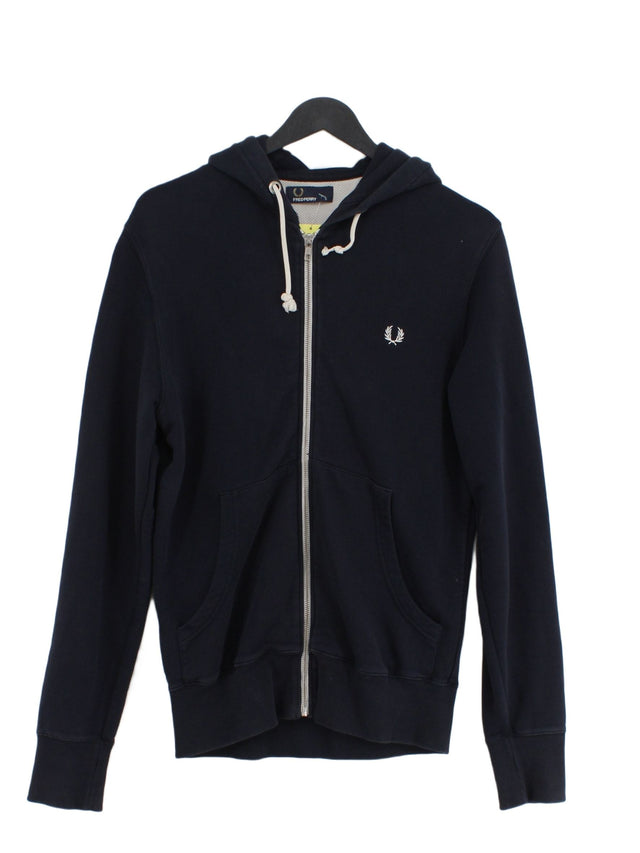 Fred Perry Men's Hoodie S Blue Cotton with Elastane