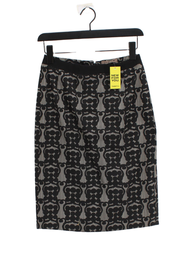 Jigsaw Women's Midi Skirt UK 8 Black Polyester with Acrylic, Cotton