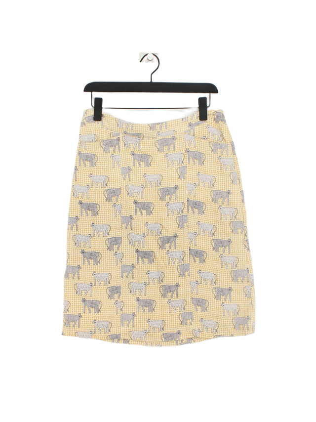 White Stuff Women's Maxi Skirt UK 10 Yellow Linen with Cotton